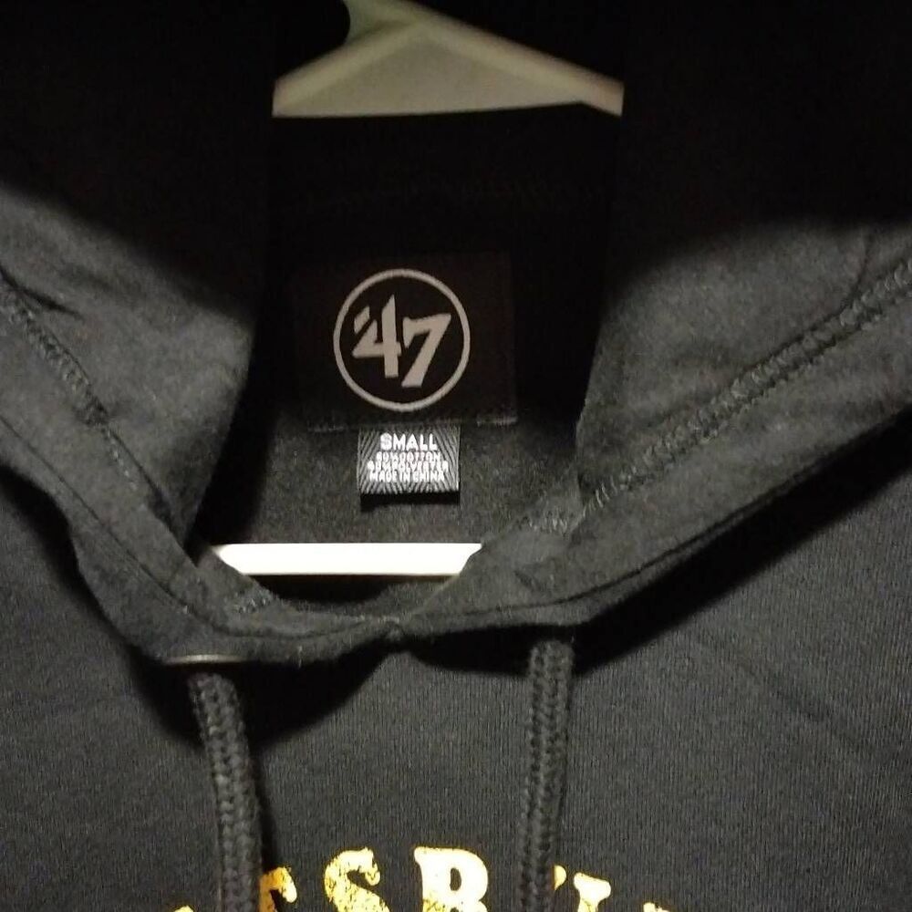 NHL Pittsburgh Penguins Hoodie by '47 Men's Black Kangaroo Pocket - Picture 10 of 10